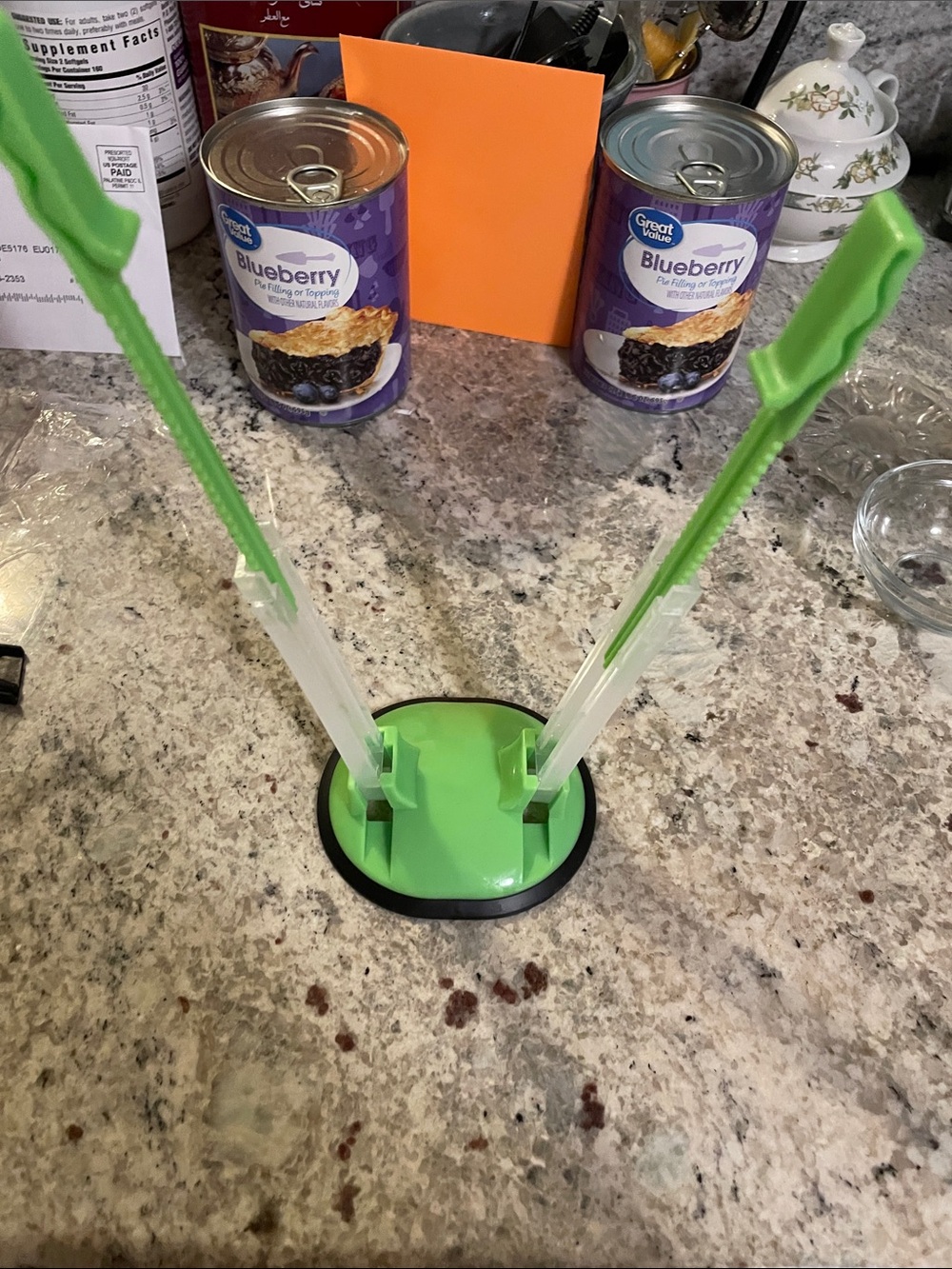 Green Silicone Bag Stand for Frozen prepared Food Storage - Secured